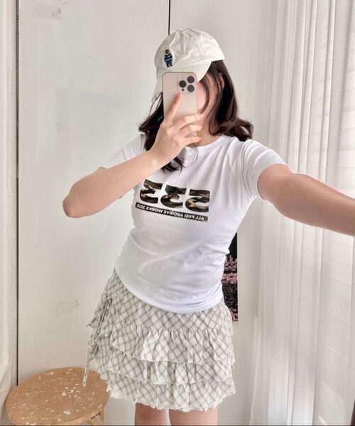 PEID(ペイド)の「PD 533 スリムフィット半袖Tシャツブラック(Tシャツ/カットソー・レディース・ブラック・2/3/1)」の3枚目の写真