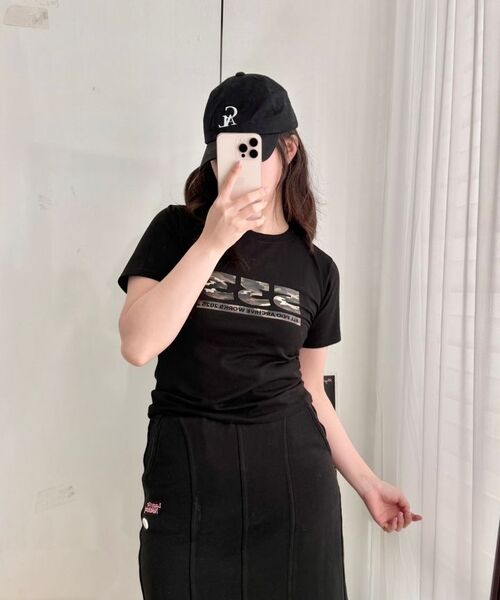 PEID(ペイド)の「PD 533 スリムフィット半袖Tシャツブラック(Tシャツ/カットソー・レディース・ブラック・2/3/1)」の5枚目の写真