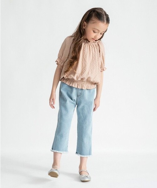 BRANSHES(ブランシェス)の「裾フリンジクロップドパンツ(その他パンツ・キッズ・ブルー/アイボリー・130/150/90/100/110/120/140)」の11枚目の写真