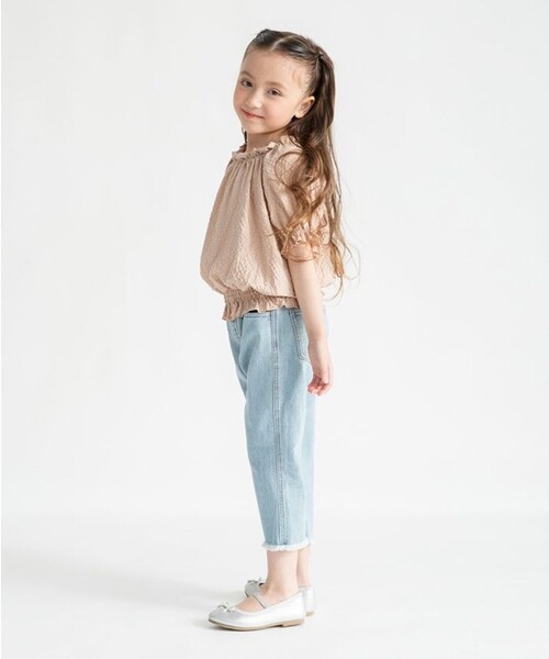 BRANSHES(ブランシェス)の「裾フリンジクロップドパンツ(その他パンツ・キッズ・ブルー/アイボリー・130/150/90/100/110/120/140)」の12枚目の写真