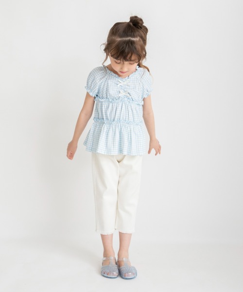 BRANSHES(ブランシェス)の「裾フリンジクロップドパンツ(その他パンツ・キッズ・ブルー/アイボリー・130/150/90/100/110/120/140)」の19枚目の写真
