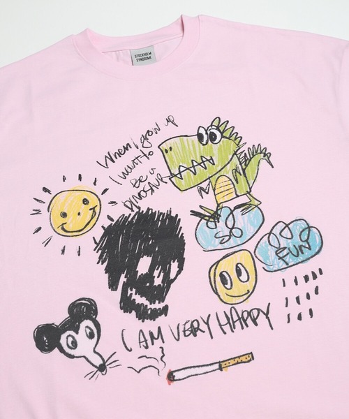 STOCKHOLM SYNDROME（ストックホルムシンドローム）の「STOCKHOLM SYNDROME／DINO TEE（Tシャツ/カットソー・メンズ・ホワイト/ピンク/グレー・FREE）」の9枚目の写真