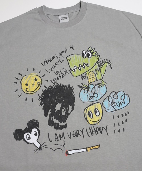 STOCKHOLM SYNDROME（ストックホルムシンドローム）の「STOCKHOLM SYNDROME／DINO TEE（Tシャツ/カットソー・メンズ・ホワイト/ピンク/グレー・FREE）」の12枚目の写真