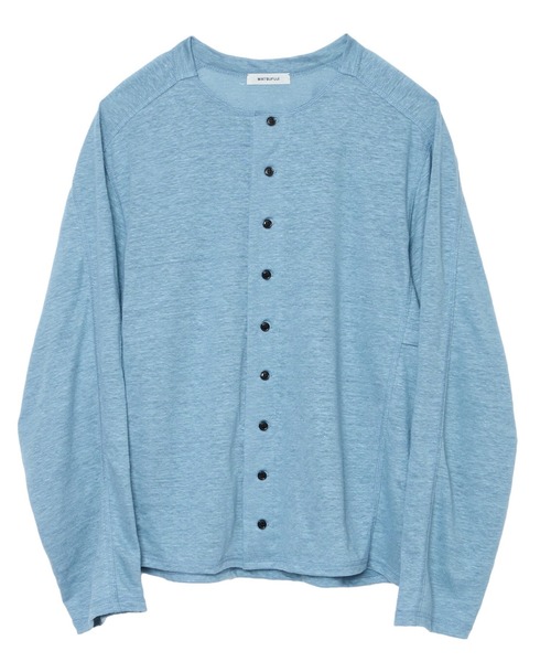 MATSUFUJI（マツフジ）の「Linen Cardigan（カーディガン/ボレロ・メンズ・ブラック/ブルー・3/2）」の2枚目の写真