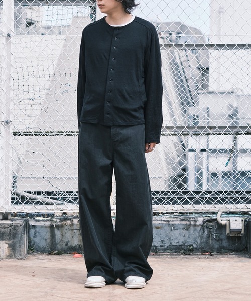 MATSUFUJI（マツフジ）の「Linen Cardigan（カーディガン/ボレロ・メンズ・ブラック/ブルー・3/2）」の10枚目の写真