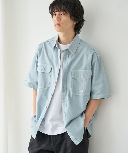 SMITH'S AMERICAN(スミスアメリカン)の「SMITH’S(スミス)別注ヴィンテージライクショートスリーブシャツ(シャツ/ブラウス・メンズ・ライトブルー/ベージュ/オレンジ・S/M/L/XL)」の3枚目の写真