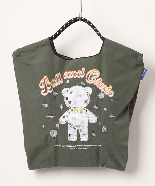 Scrap Book(スクラップブック)の「◆WEB限定 展開◆【Ball&Chain】MIRROR.BALLBEAR(エコバッグ/サブバッグ・レディース・グレー系その他/ブラック・FREE)」の2枚目の写真
