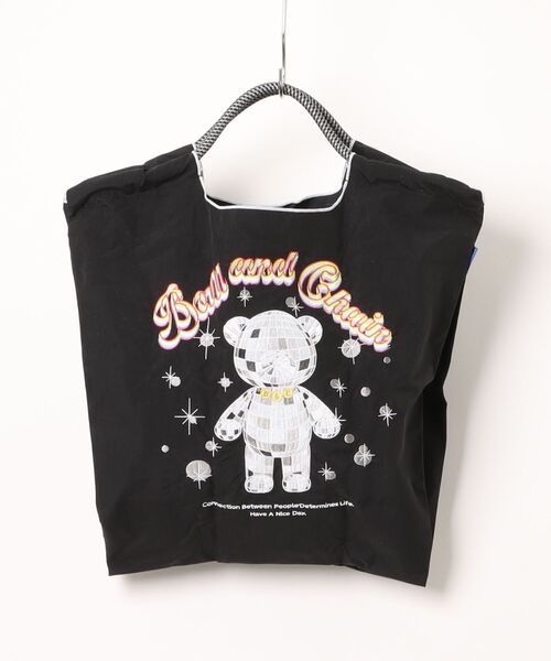 Scrap Book(スクラップブック)の「◆WEB限定 展開◆【Ball&Chain】MIRROR.BALLBEAR(エコバッグ/サブバッグ・レディース・グレー系その他/ブラック・FREE)」の1枚目の写真