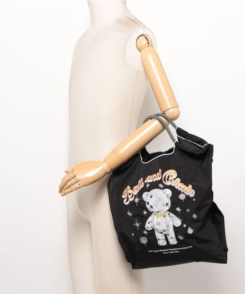 Scrap Book(スクラップブック)の「◆WEB限定 展開◆【Ball&Chain】MIRROR.BALLBEAR(エコバッグ/サブバッグ・レディース・グレー系その他/ブラック・FREE)」の6枚目の写真