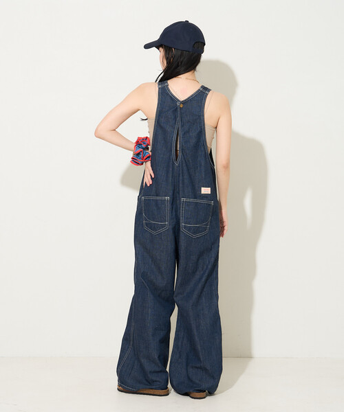 FREAK'S STORE(フリークスストア)の「SOMETHING × FREAK'S STORE/サムシング 別注 AMERICAN SLEEVE ALL IN ONE/アメリカンスリーブ デニムオールインワン(つなぎ/オールインワン・レディース・サックスブルー/ネイビー・SMALL/MEDIUM)」の11枚目の写真