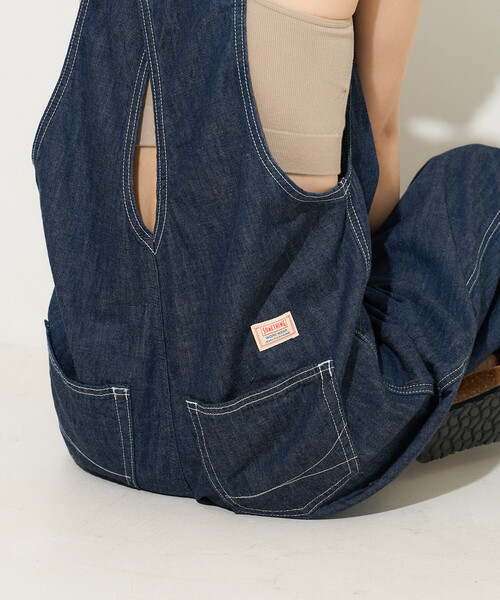 FREAK'S STORE(フリークスストア)の「SOMETHING × FREAK'S STORE/サムシング 別注 AMERICAN SLEEVE ALL IN ONE/アメリカンスリーブ デニムオールインワン(つなぎ/オールインワン・レディース・サックスブルー/ネイビー・SMALL/MEDIUM)」の14枚目の写真