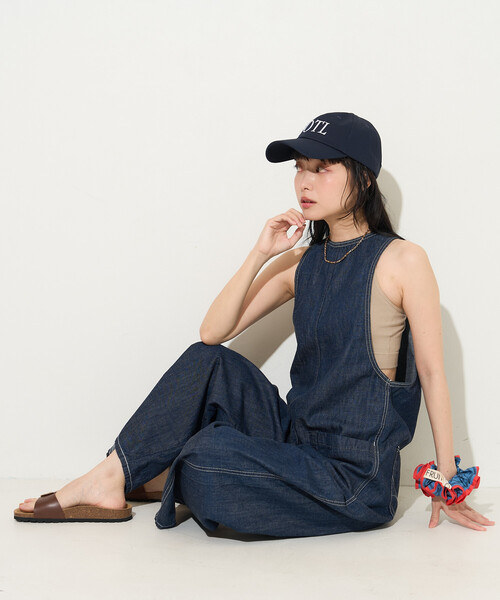 FREAK'S STORE(フリークスストア)の「SOMETHING × FREAK'S STORE/サムシング 別注 AMERICAN SLEEVE ALL IN ONE/アメリカンスリーブ デニムオールインワン(つなぎ/オールインワン・レディース・サックスブルー/ネイビー・SMALL/MEDIUM)」の15枚目の写真