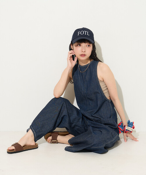 FREAK'S STORE(フリークスストア)の「SOMETHING × FREAK'S STORE/サムシング 別注 AMERICAN SLEEVE ALL IN ONE/アメリカンスリーブ デニムオールインワン(つなぎ/オールインワン・レディース・サックスブルー/ネイビー・SMALL/MEDIUM)」の16枚目の写真