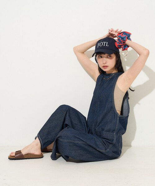 FREAK'S STORE(フリークスストア)の「SOMETHING × FREAK'S STORE/サムシング 別注 AMERICAN SLEEVE ALL IN ONE/アメリカンスリーブ デニムオールインワン(つなぎ/オールインワン・レディース・サックスブルー/ネイビー・SMALL/MEDIUM)」の17枚目の写真
