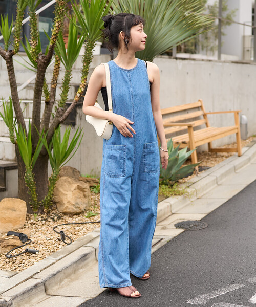 FREAK'S STORE(フリークスストア)の「SOMETHING × FREAK'S STORE/サムシング 別注 AMERICAN SLEEVE ALL IN ONE/アメリカンスリーブ デニムオールインワン(つなぎ/オールインワン・レディース・サックスブルー/ネイビー・SMALL/MEDIUM)」の18枚目の写真