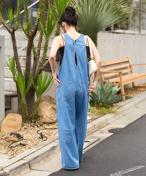 FREAK'S STORE(フリークスストア)の「SOMETHING × FREAK'S STORE/サムシング 別注 AMERICAN SLEEVE ALL IN ONE/アメリカンスリーブ デニムオールインワン(つなぎ/オールインワン・レディース・サックスブルー/ネイビー・SMALL/MEDIUM)」の20枚目の写真