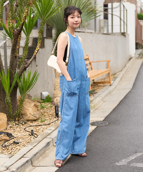 FREAK'S STORE(フリークスストア)の「SOMETHING × FREAK'S STORE/サムシング 別注 AMERICAN SLEEVE ALL IN ONE/アメリカンスリーブ デニムオールインワン(つなぎ/オールインワン・レディース・サックスブルー/ネイビー・SMALL/MEDIUM)」の21枚目の写真