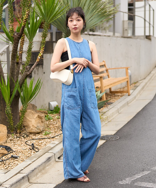FREAK'S STORE(フリークスストア)の「SOMETHING × FREAK'S STORE/サムシング 別注 AMERICAN SLEEVE ALL IN ONE/アメリカンスリーブ デニムオールインワン(つなぎ/オールインワン・レディース・サックスブルー/ネイビー・SMALL/MEDIUM)」の22枚目の写真