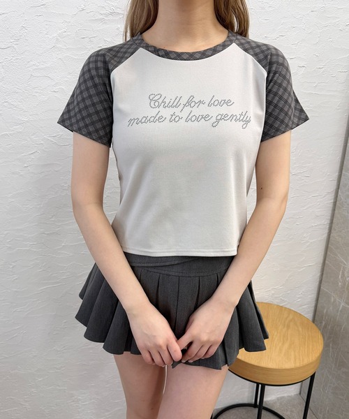 PHILLY(フィリー)の「チェックラグランコンパクトT(Tシャツ/カットソー・レディース・ベージュ/グレー・FREE)」の10枚目の写真
