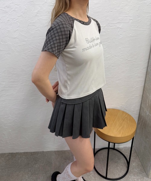 PHILLY(フィリー)の「チェックラグランコンパクトT(Tシャツ/カットソー・レディース・ベージュ/グレー・FREE)」の11枚目の写真
