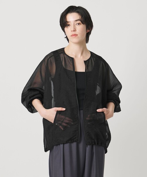 MARW UNITED ARROWS（マルゥ ユナイテッドアローズ）の「＜MARW UNITED ARROWS＞シアー ジップ ブルゾン（その他アウター・レディース・ブラック/ホワイト・FREE）」の10枚目の写真