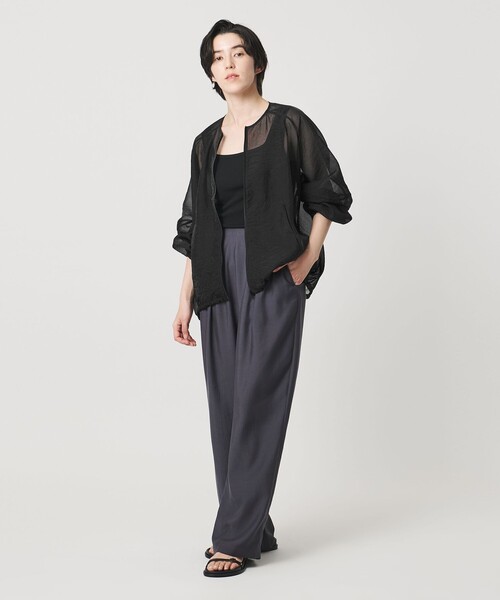 MARW UNITED ARROWS（マルゥ ユナイテッドアローズ）の「＜MARW UNITED ARROWS＞シアー ジップ ブルゾン（その他アウター・レディース・ブラック/ホワイト・FREE）」の11枚目の写真