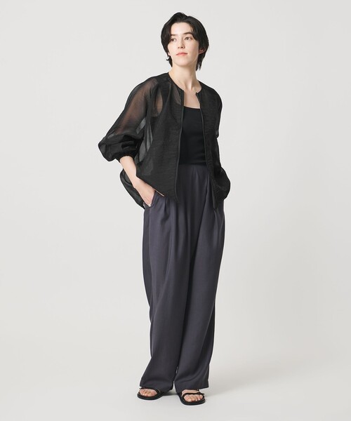 MARW UNITED ARROWS（マルゥ ユナイテッドアローズ）の「＜MARW UNITED ARROWS＞シアー ジップ ブルゾン（その他アウター・レディース・ブラック/ホワイト・FREE）」の12枚目の写真