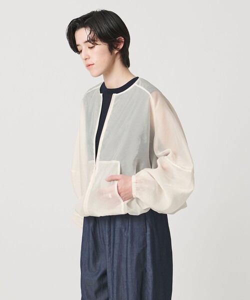 MARW UNITED ARROWS（マルゥ ユナイテッドアローズ）の「＜MARW UNITED ARROWS＞シアー ジップ ブルゾン（その他アウター・レディース・ブラック/ホワイト・FREE）」の14枚目の写真