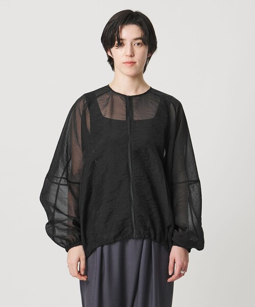 MARW UNITED ARROWS（マルゥ ユナイテッドアローズ）の「＜MARW UNITED ARROWS＞シアー ジップ ブルゾン（その他アウター・レディース・ブラック/ホワイト・FREE）」の16枚目の写真
