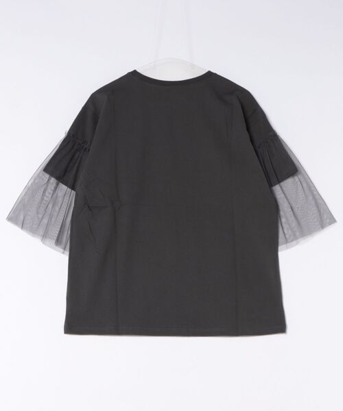 MARKEY'S(マーキーズ)の「【E.T.】別注 袖チュールTシャツ/おとな(Tシャツ/カットソー・レディース・チャコール/ホワイト・160cm)」の10枚目の写真