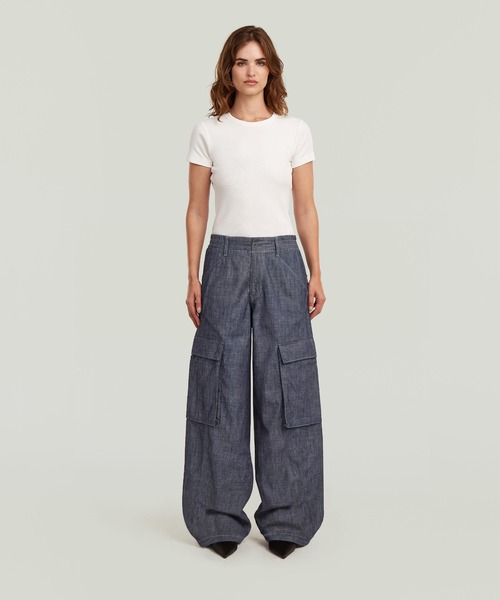G-STAR(ジースター)の「Cargo Summer Pants/ライトウェイトデニムサマーカーゴパンツ/L28(デニムパンツ・レディース・ダークインディゴブルー・27inch/26inch/25inch/24inch)」の3枚目の写真