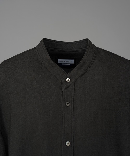 MAISON SPECIAL（メゾンスペシャル）の「《UNISEX》Dryamundsen KIMONO V-collar Prime-Over Side Gathers Short Sleeve Shirt/ドライアムンゼンキモノVカラープライムオーバーサイドギャザーショートスリーブシャツ【MAISON SPECIAL/メゾンスペシャル】■セットアップ対応■（シャツ/ブラウス・メンズ・チャコールグレー/ブラック/アイボリー・2/1/0）」の22枚目の写真