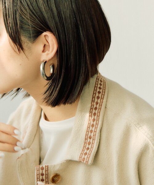 ear PAPILLONNER（イアパピヨネ）の「《金属アレルギー対応/ステンレス》40mmビッグフープピアス（ピアス（両耳用）・レディース・シルバー/ゴールド・FREE）」の6枚目の写真