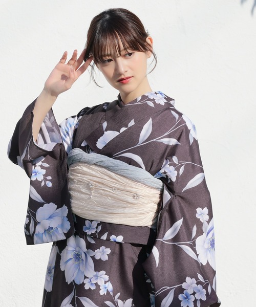 Honeys(ハニーズ)の「兵児帯(和装小物・レディース・アイボリー/ブルー/レッド/グリーン/ピンク/エンジ/マスタード・F)」の9枚目の写真