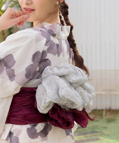Honeys(ハニーズ)の「兵児帯(和装小物・レディース・アイボリー/ブルー/レッド/グリーン/ピンク/エンジ/マスタード・F)」の13枚目の写真