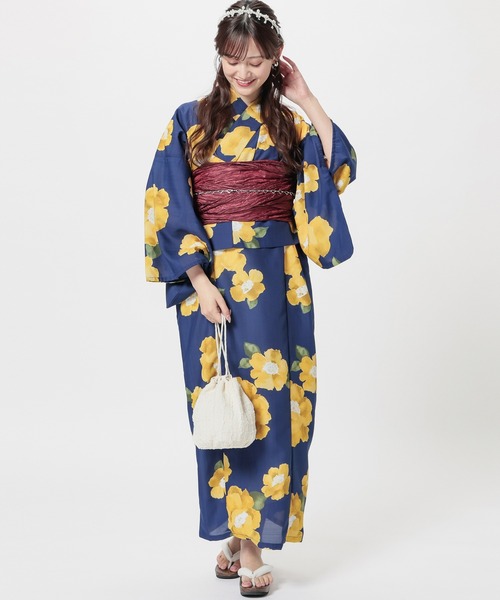 Honeys(ハニーズ)の「兵児帯(和装小物・レディース・アイボリー/ブルー/レッド/グリーン/ピンク/エンジ/マスタード・F)」の14枚目の写真