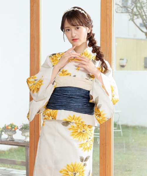 Honeys(ハニーズ)の「兵児帯(和装小物・レディース・アイボリー/ブルー/レッド/グリーン/ピンク/エンジ/マスタード・F)」の17枚目の写真