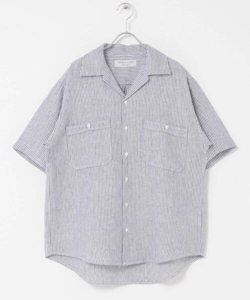 FORK&SPOON(フォークアンドスプーン)の「FORK&SPOON フレンチリネンオープンカラーショートスリーブシャツ(シャツ/ブラウス・メンズ・ブラウン/ブルー系その他/ベージュ系その他・4/5)」の13枚目の写真