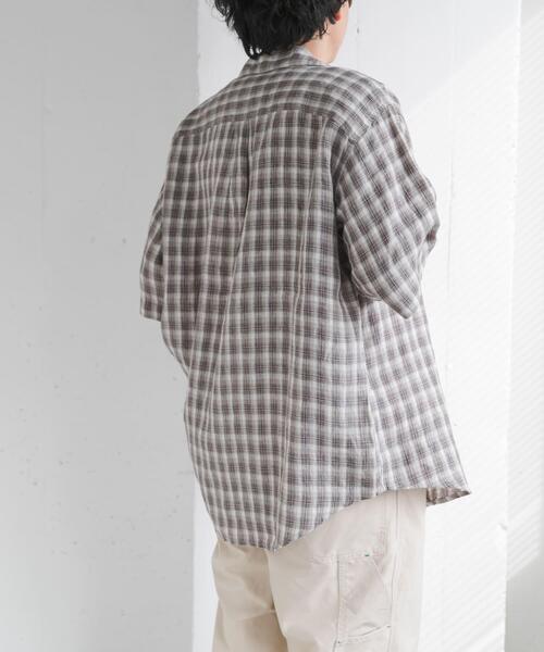 FORK&SPOON(フォークアンドスプーン)の「FORK&SPOON フレンチリネンオープンカラーショートスリーブシャツ(シャツ/ブラウス・メンズ・ブラウン/ブルー系その他/ベージュ系その他・4/5)」の17枚目の写真