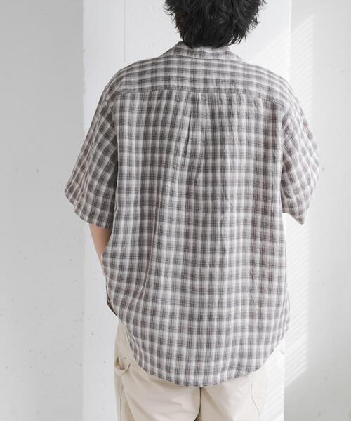 FORK&SPOON(フォークアンドスプーン)の「FORK&SPOON フレンチリネンオープンカラーショートスリーブシャツ(シャツ/ブラウス・メンズ・ブラウン/ブルー系その他/ベージュ系その他・4/5)」の18枚目の写真