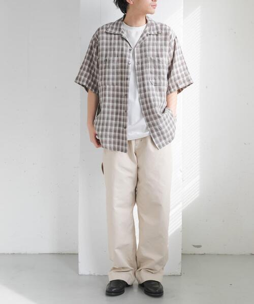 FORK&SPOON(フォークアンドスプーン)の「FORK&SPOON フレンチリネンオープンカラーショートスリーブシャツ(シャツ/ブラウス・メンズ・ブラウン/ブルー系その他/ベージュ系その他・4/5)」の20枚目の写真