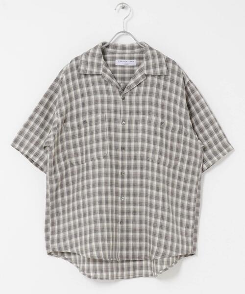 FORK&SPOON(フォークアンドスプーン)の「FORK&SPOON フレンチリネンオープンカラーショートスリーブシャツ(シャツ/ブラウス・メンズ・ブラウン/ブルー系その他/ベージュ系その他・4/5)」の21枚目の写真