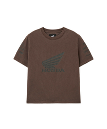 Womens Wing Collect Logo Short Sleeve Pigment Brown