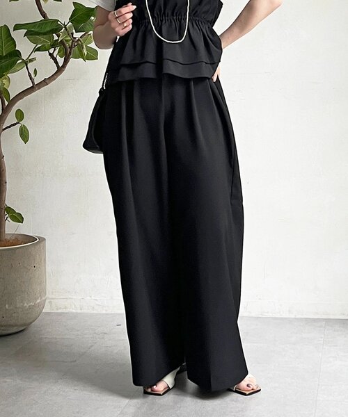 un dix cors(アンディコール)の「フリルセットアップ(つなぎ/オールインワン・レディース・ブラック/ベージュ・FREE)」の12枚目の写真