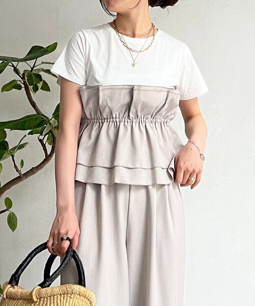 un dix cors(アンディコール)の「フリルセットアップ(つなぎ/オールインワン・レディース・ブラック/ベージュ・FREE)」の15枚目の写真