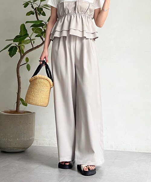 un dix cors(アンディコール)の「フリルセットアップ(つなぎ/オールインワン・レディース・ブラック/ベージュ・FREE)」の16枚目の写真