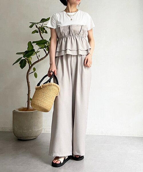 un dix cors(アンディコール)の「フリルセットアップ(つなぎ/オールインワン・レディース・ブラック/ベージュ・FREE)」の17枚目の写真