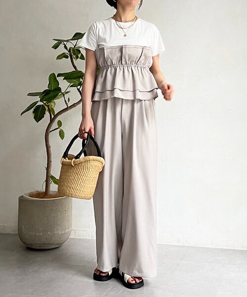 un dix cors(アンディコール)の「フリルセットアップ(つなぎ/オールインワン・レディース・ブラック/ベージュ・FREE)」の18枚目の写真