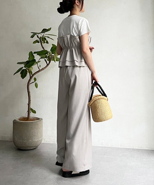 un dix cors(アンディコール)の「フリルセットアップ(つなぎ/オールインワン・レディース・ブラック/ベージュ・FREE)」の19枚目の写真