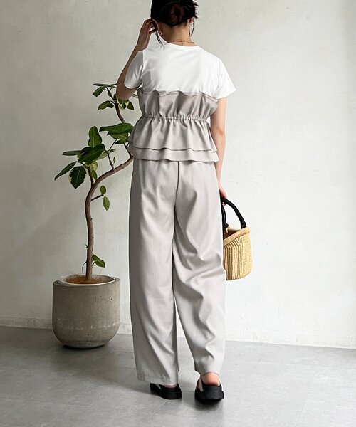 un dix cors(アンディコール)の「フリルセットアップ(つなぎ/オールインワン・レディース・ブラック/ベージュ・FREE)」の20枚目の写真